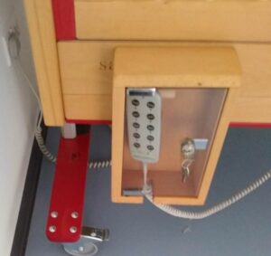 Handset Locking Box which forms part of modifications to conform to EN 50637:2017